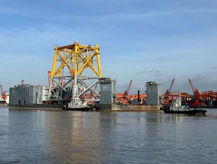 助力千瓦級海上風電項目建設|公司承建中廣核惠州港口10+1導管架項目完工